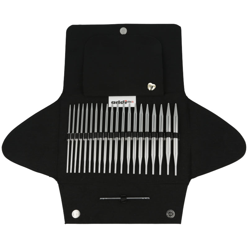 addiClick Basic Stricknadelset – Metall Wechselnadeln im Komplettset