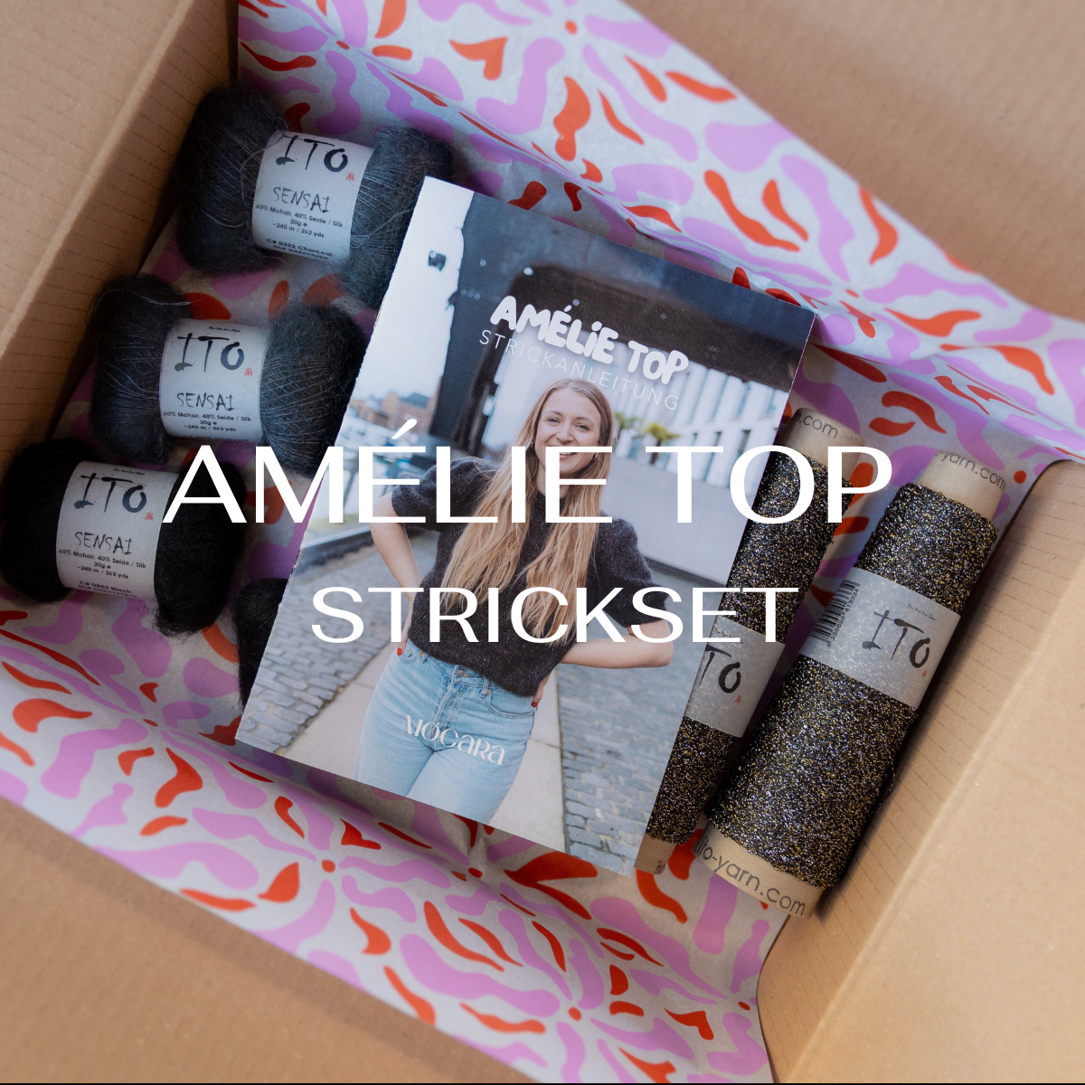 AMÉLIE TOP Mohair Strickset ITO Sensai Schwarz Grau Titelbild