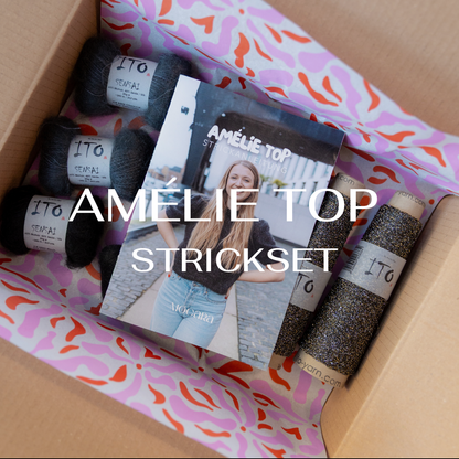 AMÉLIE TOP Mohair Strickset ITO Sensai Schwarz Grau Titelbild
