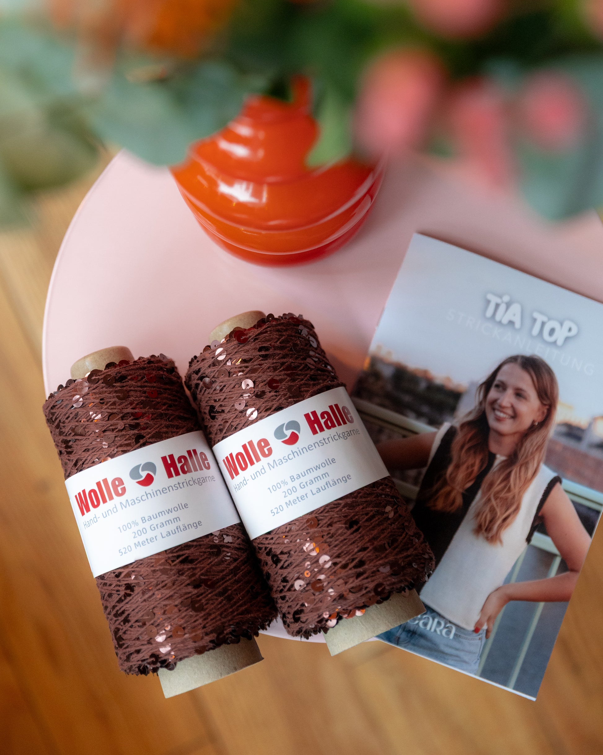 Tia-Top-Paillette-Strickset-Braun