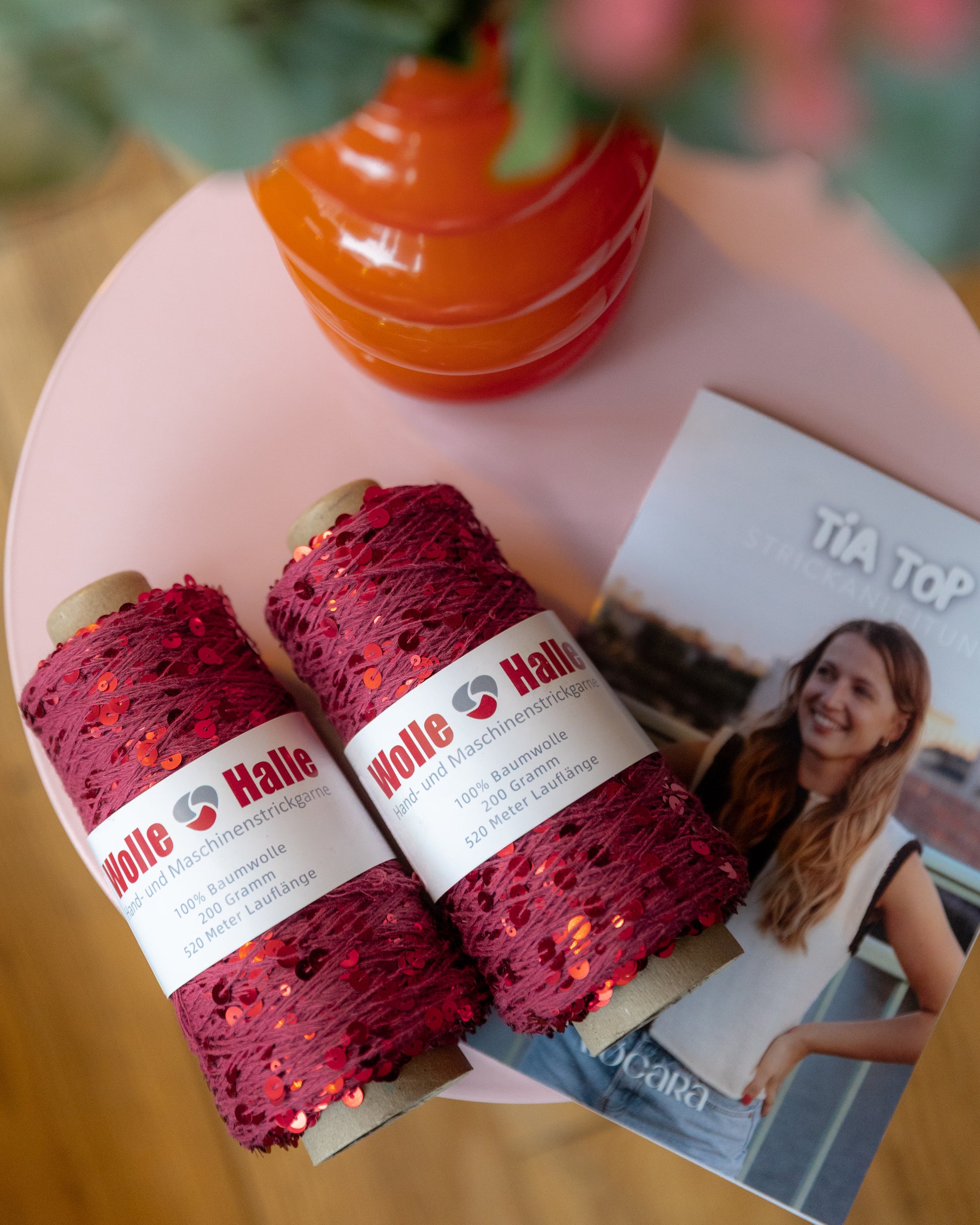 Tia-Top-Paillette-Strickset-Rot