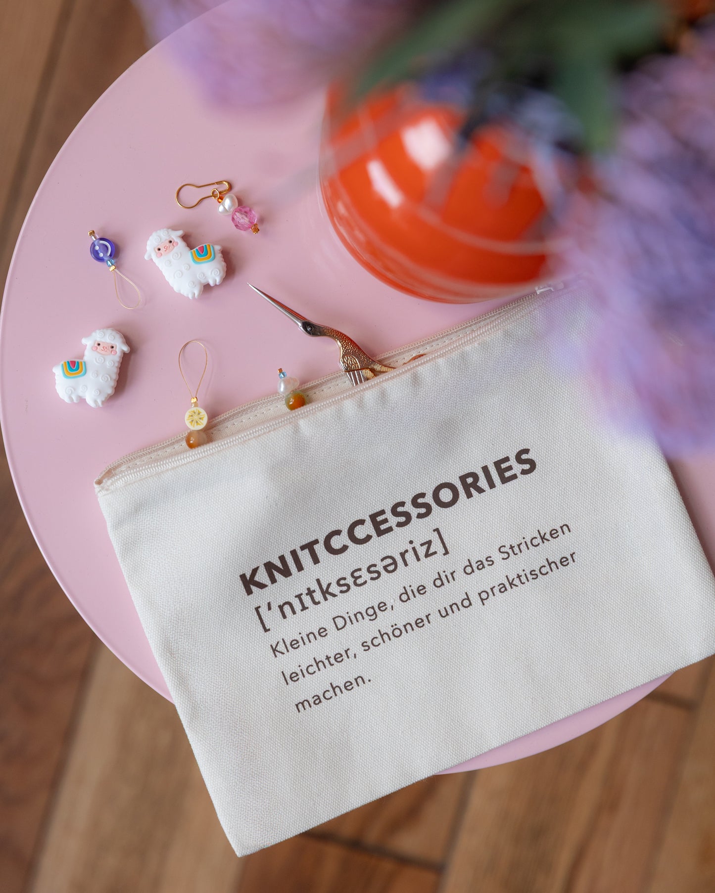 stricken aufbewahrung Kleine Tasche „Knitcessories“ – Aufbewahrung für Strickzubehör – MØCARA