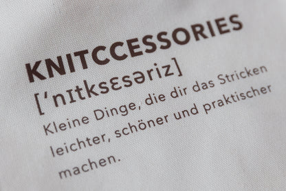 Kleine Tasche „Knitcessories“ – Aufbewahrung für Strickzubehör